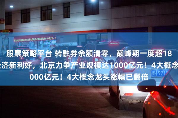 股票策略平台 转融券余额清零，巅峰期一度超1800亿元！低空经济新利好，北京力争产业规模达1000亿元！4大概念龙头涨幅已翻倍